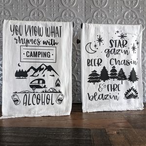(Set of 2) Handmade Camping Decorative Towels